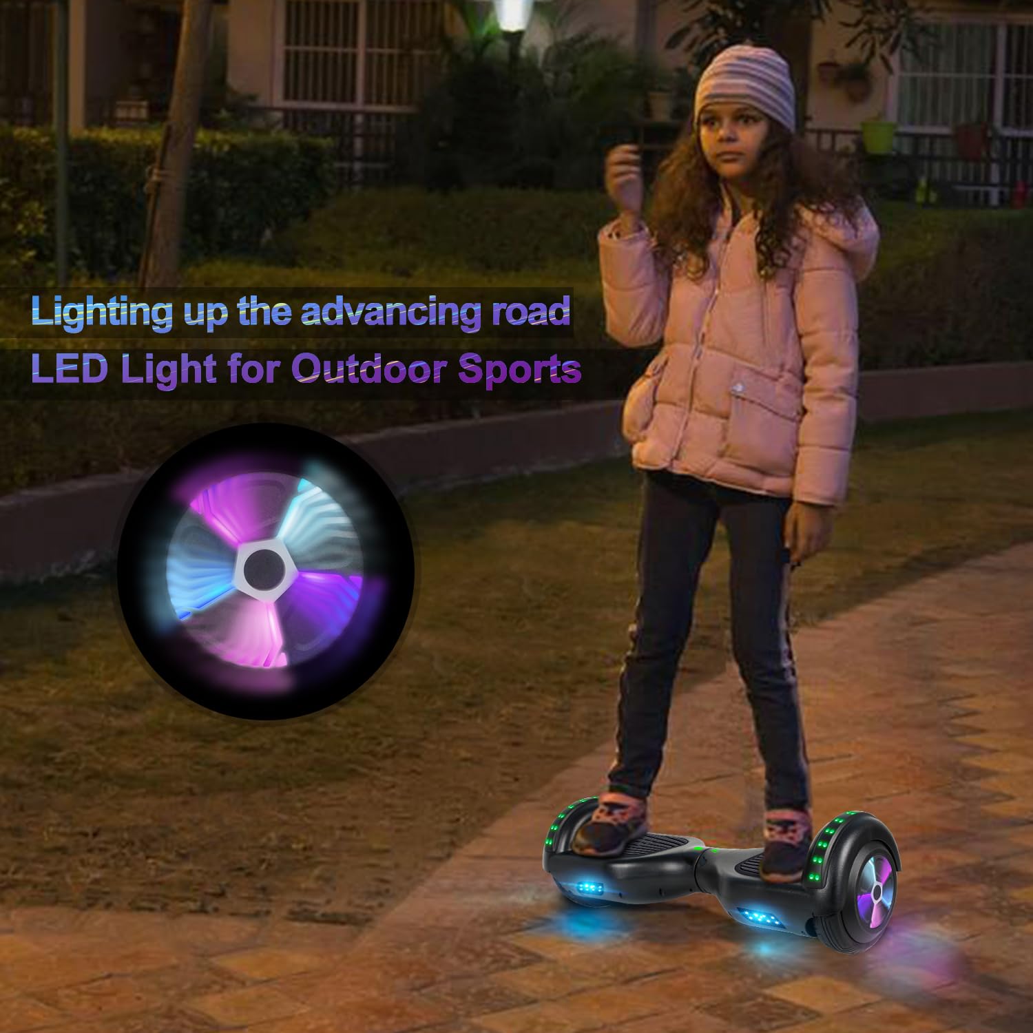 6.5 Inch Self Balancing Hoverboard with Bluetooth & LED Lights - Electric Scooter for Kids & Teens - Perfect for Commuting, Outdoor Fun & Birthday Gifts