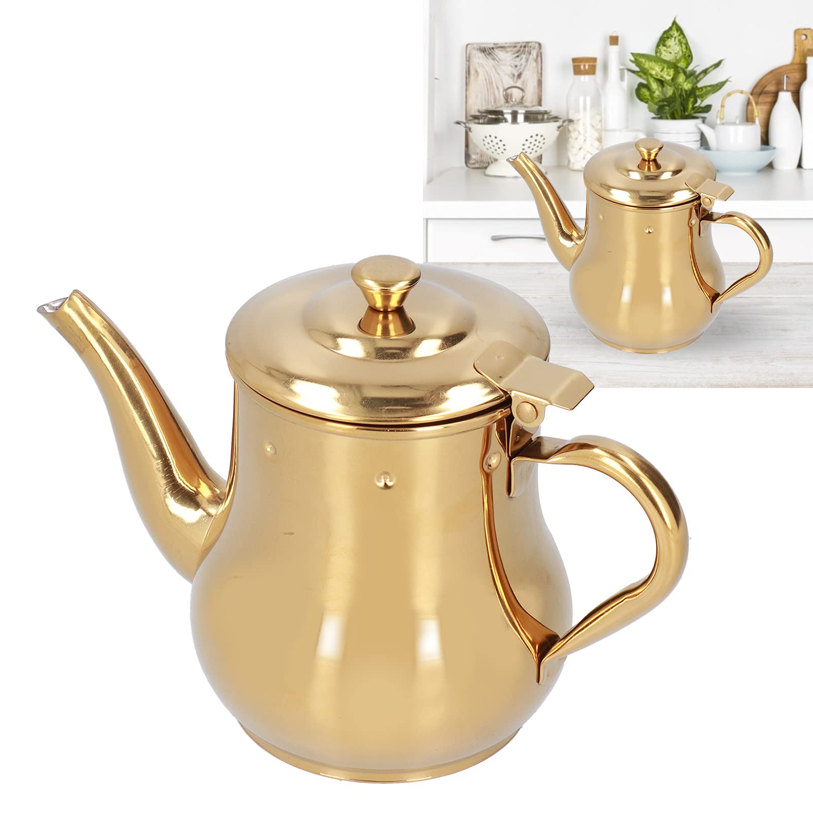 500ml Stainless Steel Olive Oil Dispenser with Filter - Durable Leakproof Kitchen Oil Bottle for Cooking, Salad Dressing & Baking (Gold) | Perfect for Restaurants, Home Kitchens & Gourmet Cooking