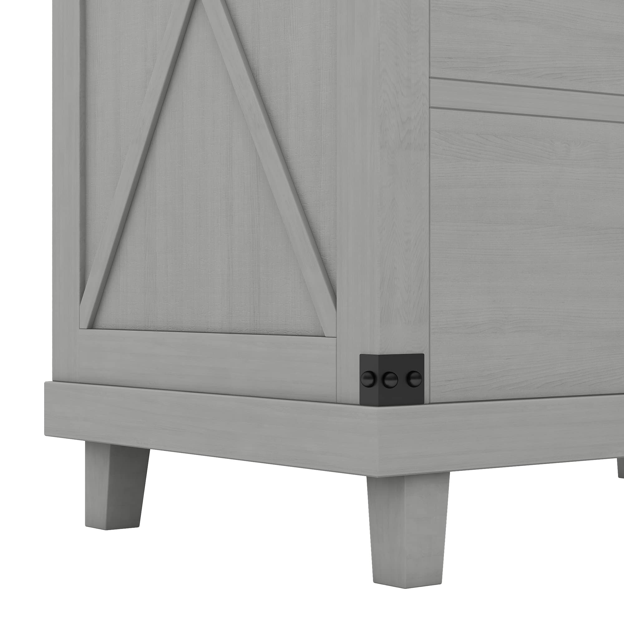 Modern Grey 3-Drawer Nightstand with Solid Pine Wood Legs - Bedside Dresser Storage Chest for Bedroom, Living Room, Closet & Entryway - Easy Assembly - Perfect for Small Spaces & Apartment Living