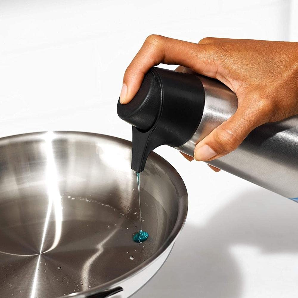 OXO Good Grips Stainless Steel Soap Dispenser - Hands-Free Automatic Liquid Soap Pump for Kitchen, Bathroom & Office - Easy Press Design for Mess-Free Use