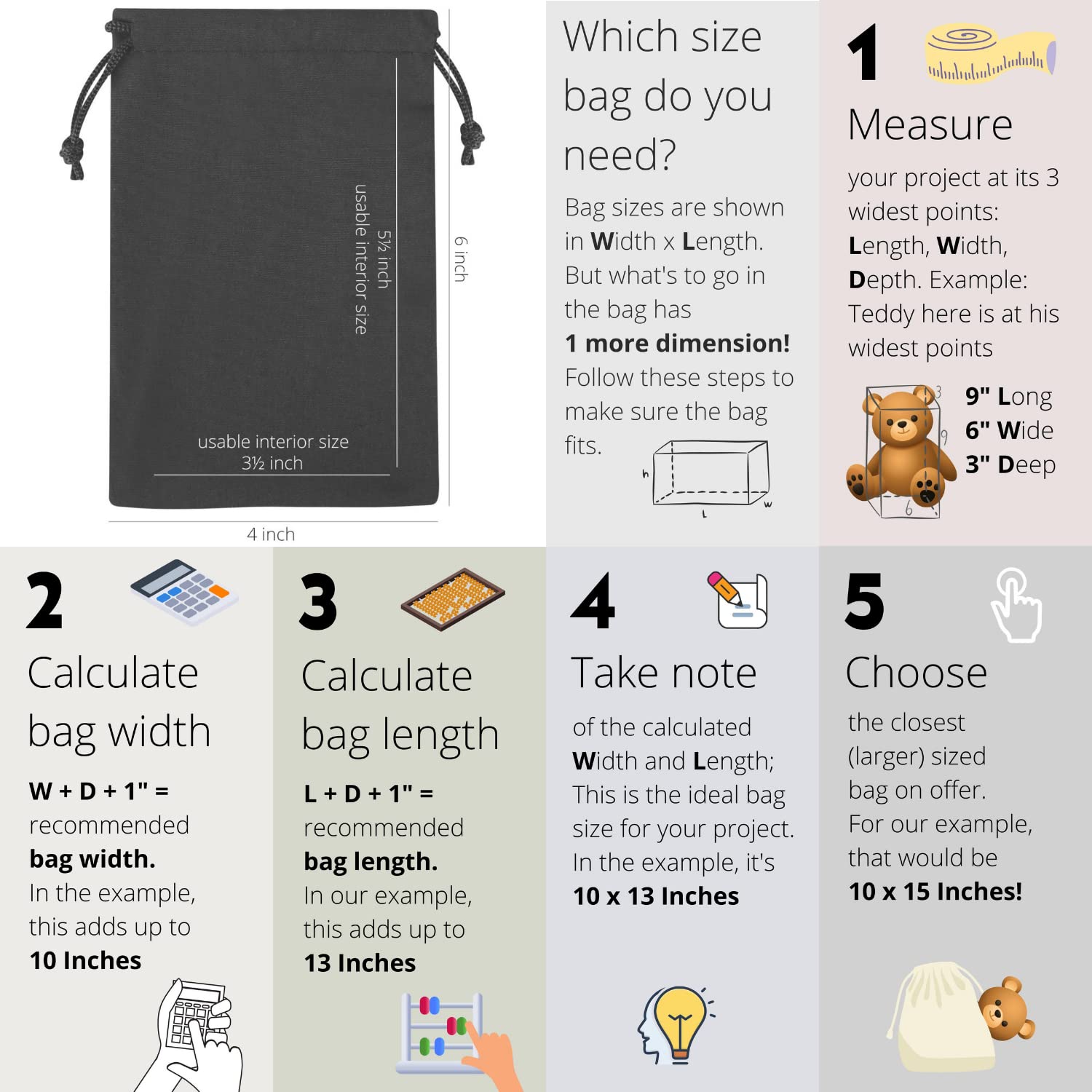 12-Pack Drawstring Bags for Storage, Pantry Organization & Party Favors (4x6 Inches) - Perfect for Gifts, Travel & Small Item Organization