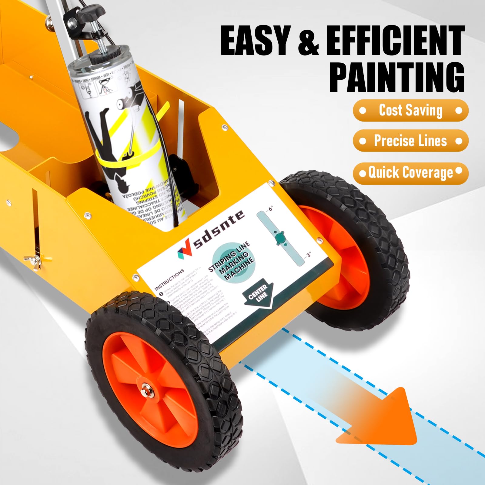 2 in 1 Detachable Parking Lot Striping Machine & Marking Paint Wand - Lightweight Trigger with Precision Control for Fast, Accurate Road & Parking Lot Markings (Pack of 1) - Perfect for Parking Lot Maintenance, Warehouse Floor Marking & Construction Site Layouts