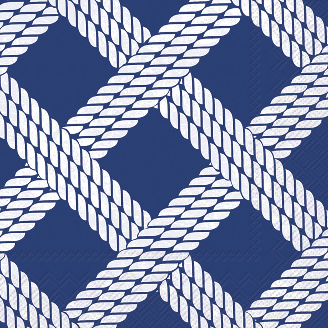 Boston International Sailors Rope Cocktail Napkins - Set of 12 Premium Cotton Drink Coasters for Home Bar, Nautical Theme Party, and Coastal Decor