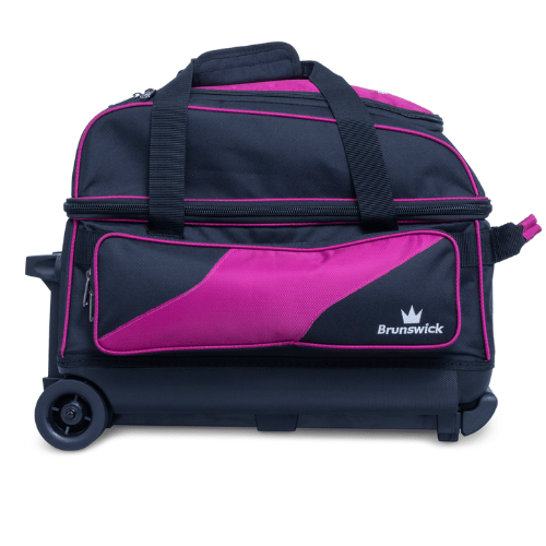 Brunswick Zone Double Roller Raspberry Bowling Bag - Durable & Stylish Bowling Gear for Men & Women - Perfect for League Play, Tournaments & Casual Bowling