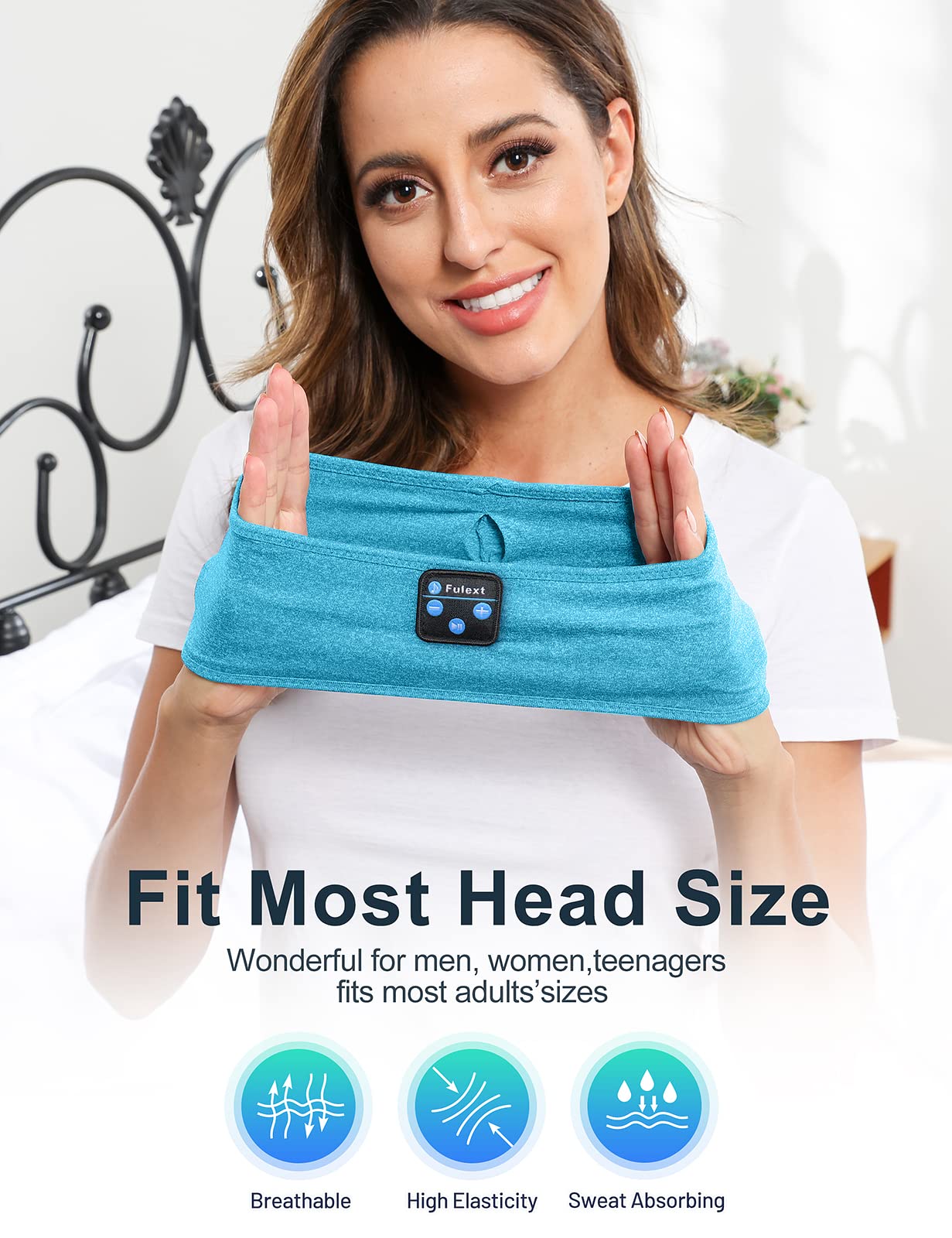 Bluetooth Sleep Headphones Wireless Sports Headband - Ultra-Thin HD Stereo Speakers for Side Sleepers, Insomnia Relief, Workout, Jogging & Yoga | Perfect for Nighttime Comfort, Travel & Meditation
