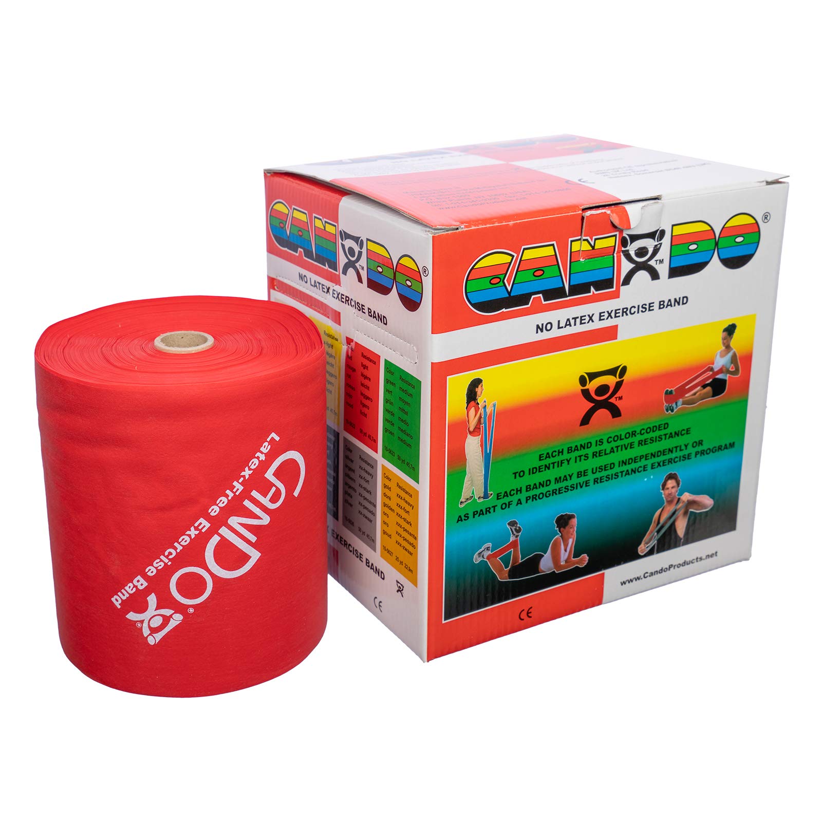 CanDo Bands Exercise Band Roll - Light Resistance, 50 Yard, Latex Free - Perfect for Physical Therapy, Home Workouts, and Strength Training
