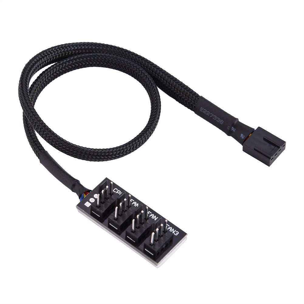 4-Pin PWM Fan Hub - Computer CPU & Case Fan Power Splitter Connector Cable Adapter for PC Cooling System - Perfect for Gaming Rigs, Workstations & Custom PC Builds