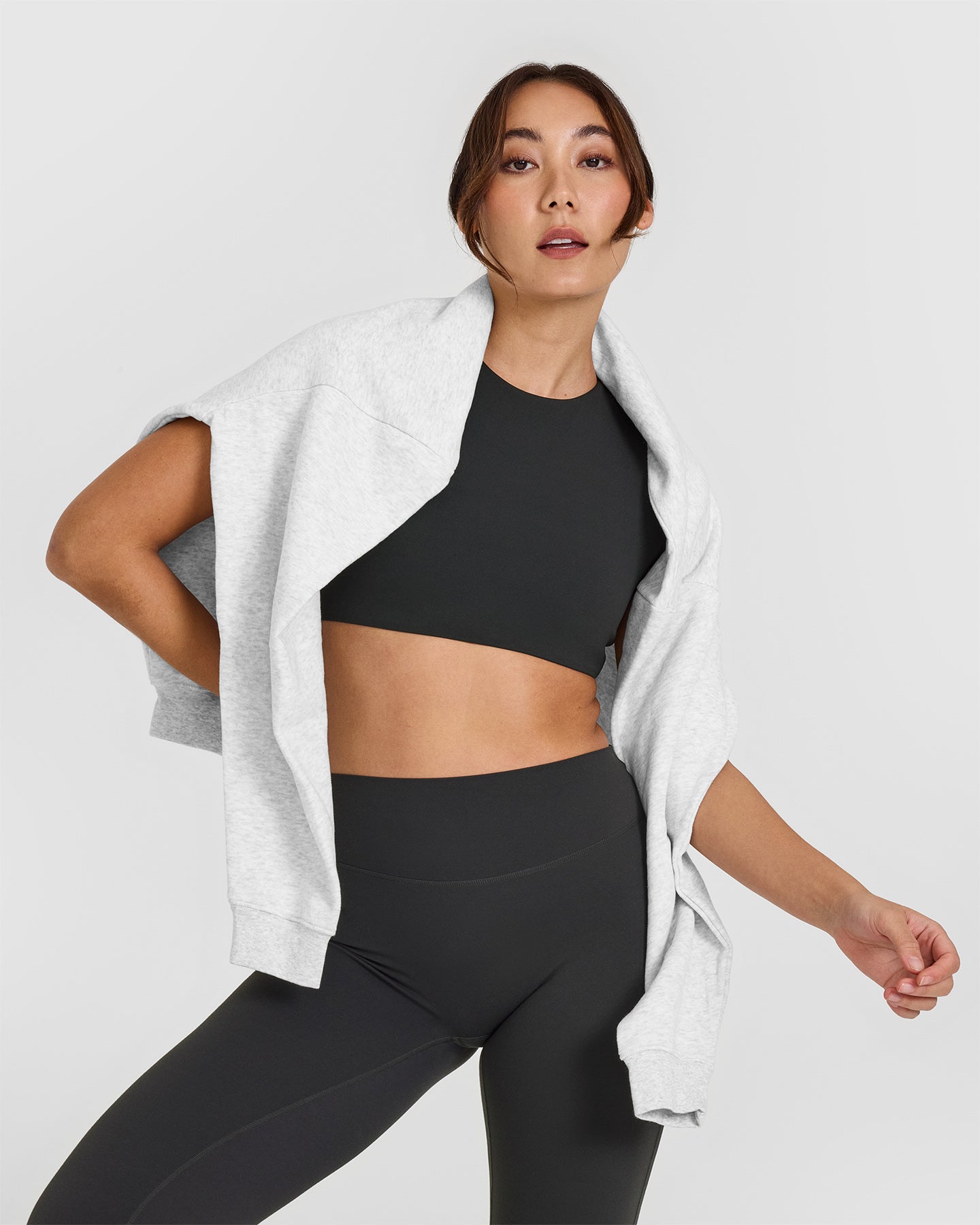 SoftMotion™ Short Sleeve Crop Top - Soft Black Women's Fashion T-Shirt | Yoga, Workout, Casual Wear