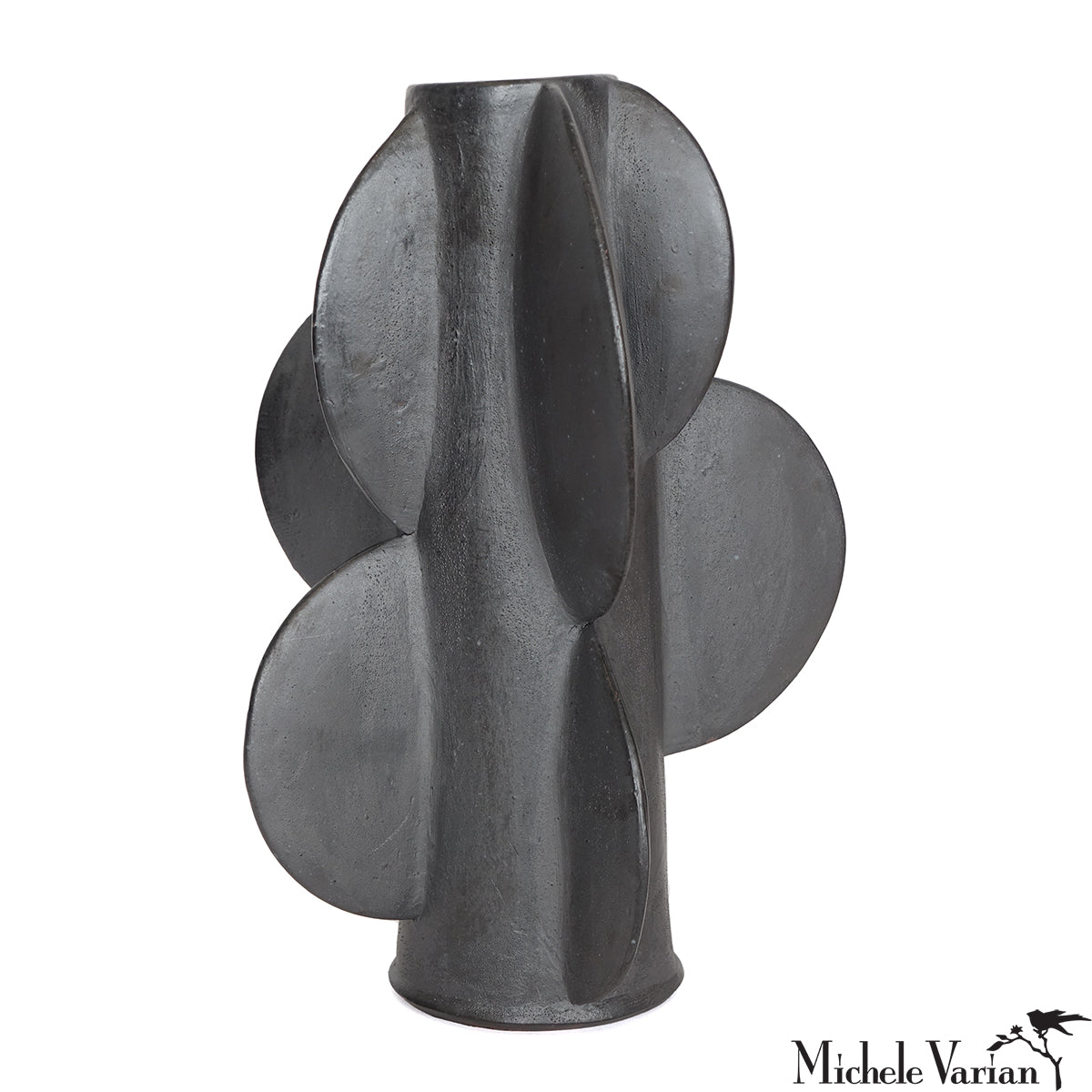 Black Velvet Moon Vase - Elegant Ceramic Flower Vase for Home Decor, Wedding Centerpieces & Boho Room Aesthetics
