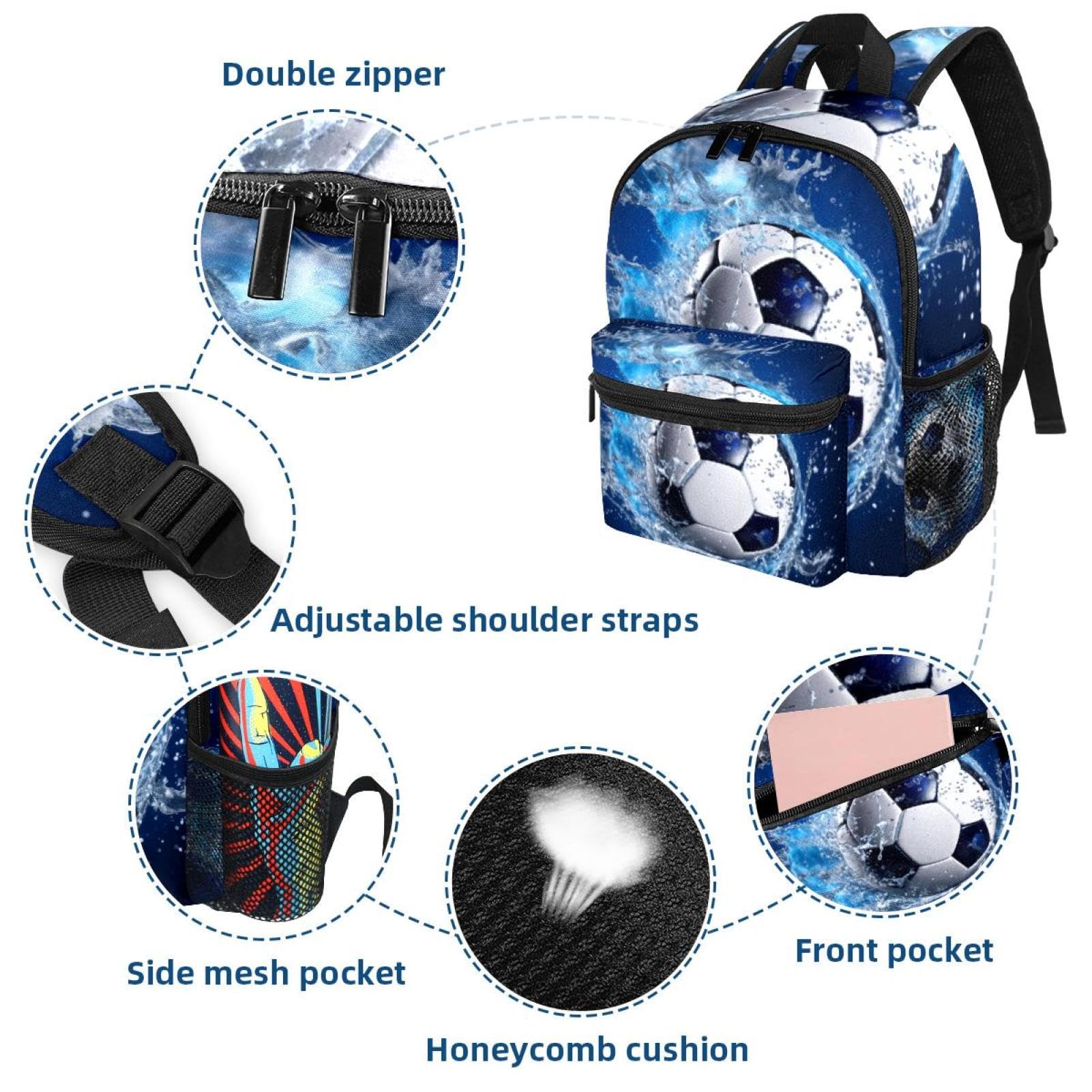 Lightweight Travel Backpack - Small Carry On Backpack for Men & Women, Water Resistant Blue Ocean Design - Perfect for Airplane, Hiking, Work & School