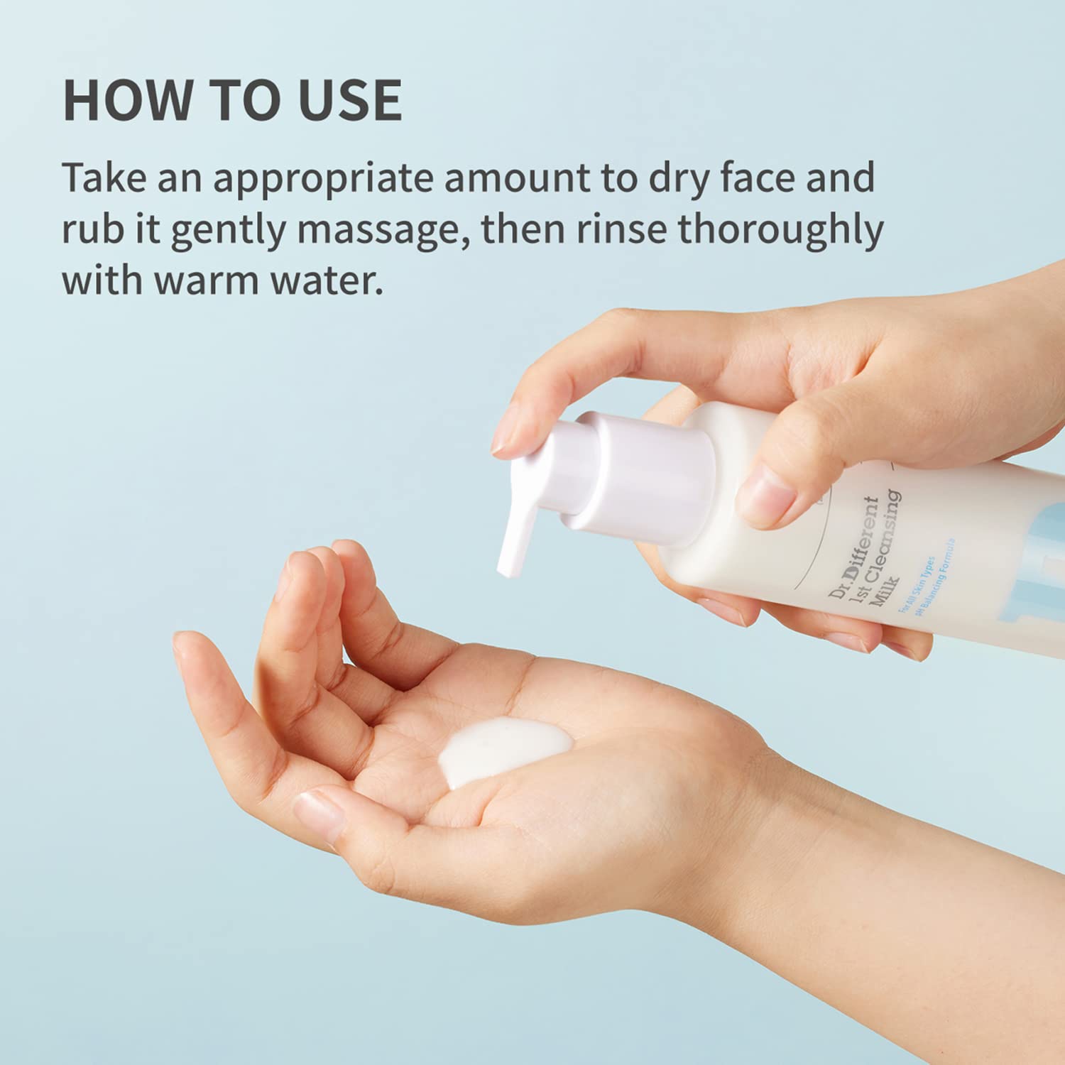 Dr. Different Hydrating Cleansing Milk for Dry & Sensitive Skin | Sunflower Seed Oil Makeup Remover | pH Balanced Face Wash | Gentle Cleanser for Makeup & Impurities Removal (6.76 fl.oz) | Perfect for Daily Skincare Routine & Post-Makeup Cleansing