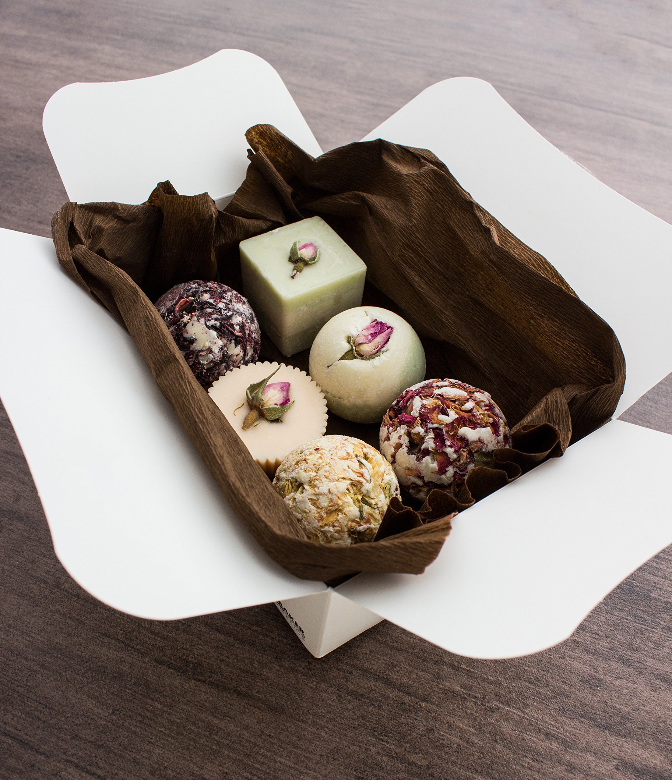 6 Handmade Secret Romance Spa Bath Bombs Gift Set - All Natural Vegan, Organic Shea & Cocoa Butter for Dry Skin | Relaxing Bath Melts & Truffles with Olive Oil Moisturizer | Perfect for Self-Care, Romantic Gifts & Spa Nights