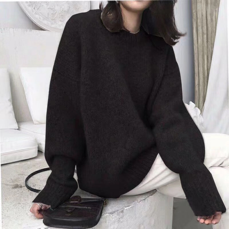 Vintage Loose Knit Pullover Sweater for Women - Cozy Autumn & Winter Retro Style Outerwear - Perfect for Casual Outfits, Layering, and Cold Weather Fashion