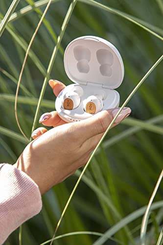 House of Marley True Wireless Champion Earbuds - Bluetooth 5.0 Wireless Earphones with 28H Battery Life, Fast Charging, Eco-Friendly Bamboo Case (Cream) | Perfect for Workouts, Commuting & Travel