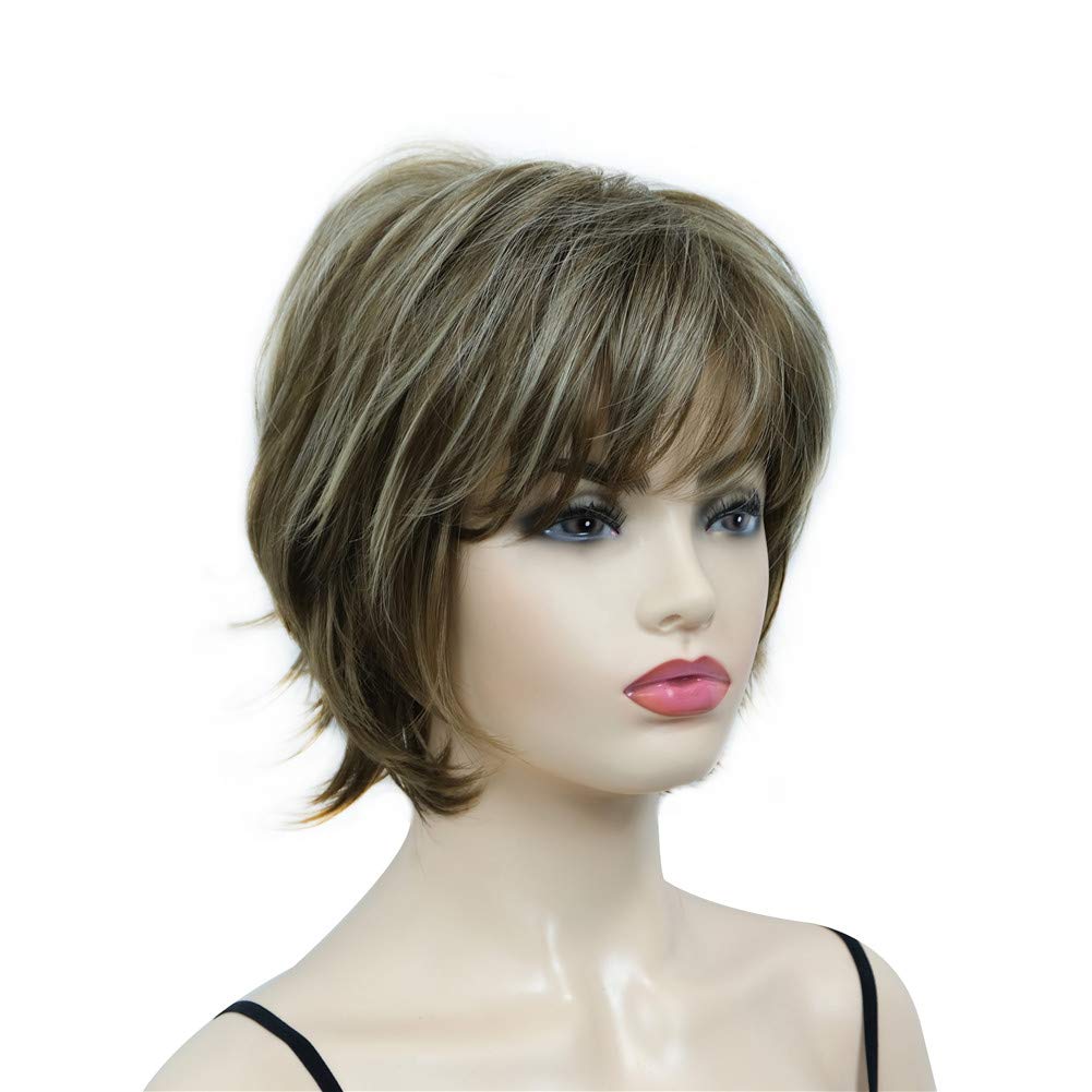 Stylish Short Layered Shaggy Synthetic Wig with Bangs for Women - Perfect for Cosplay, Halloween & Daily Fashion Looks