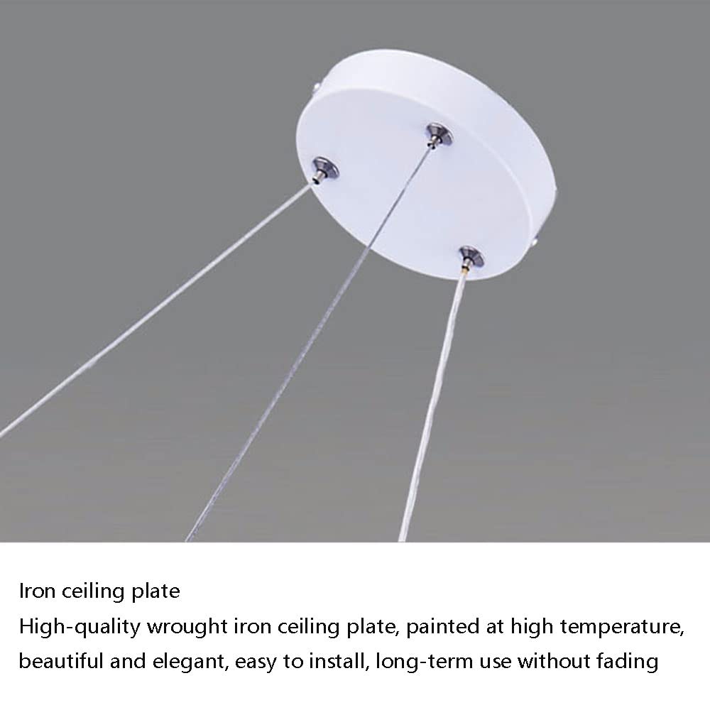 Simple Modern Pendant Lights - Nordic Style LED Chandelier with 3000K Warm Light, 48W Metal Lampshade & Hollow Ring Design for Kitchen Island, Dining Room, Bedroom, Hallway - Perfect for Cozy Dining Spaces & Contemporary Home Decor