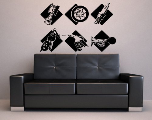 Vinyl Wall Decals for Auto Shop - Gas Station Signage Stickers, Garage Decor M123 - Perfect for Car Enthusiasts & Workshop Wall Art