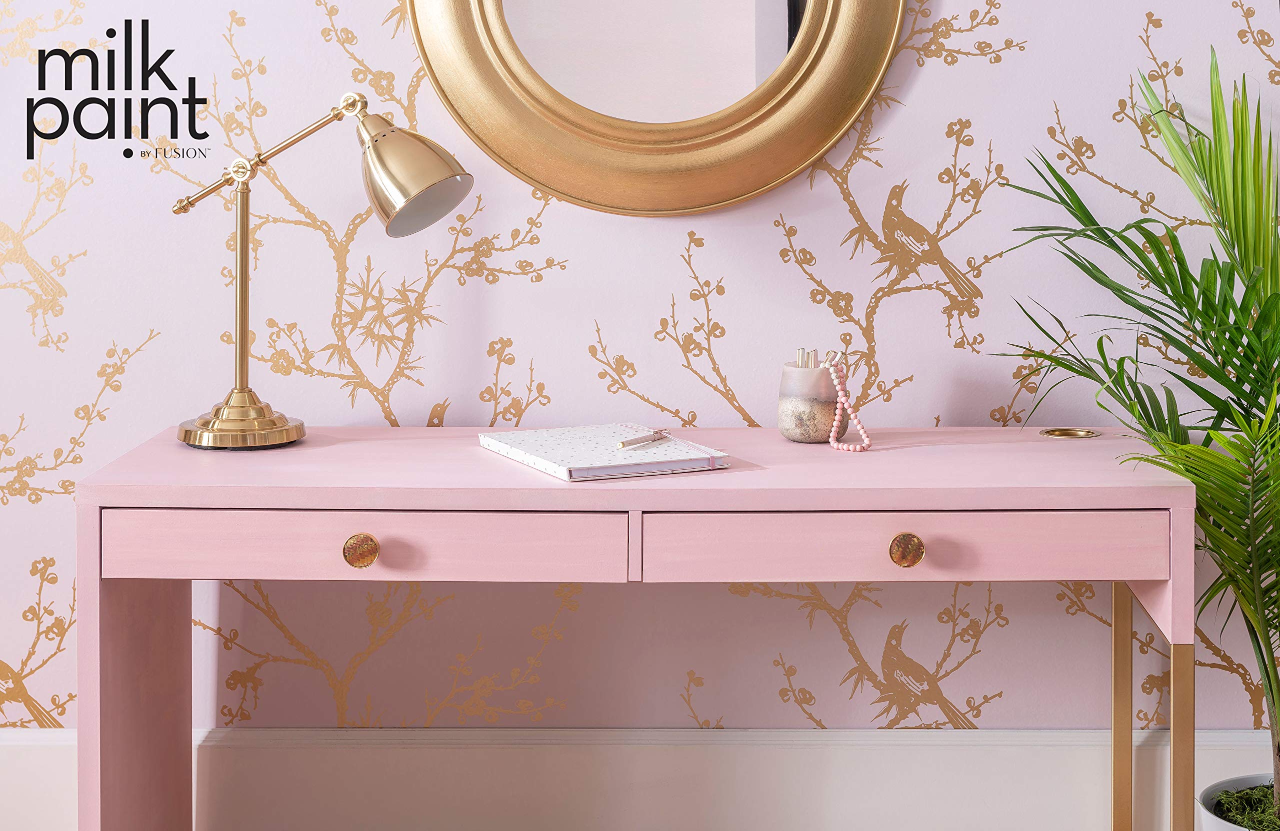 Fusion Milk Paint - Ultra Durable, No Brushstrokes, Zero VOC Eco-Friendly Paint (Millennial Pink, 1.7 Oz) - Perfect for Furniture Restoration, DIY Crafts & Home Decor Projects