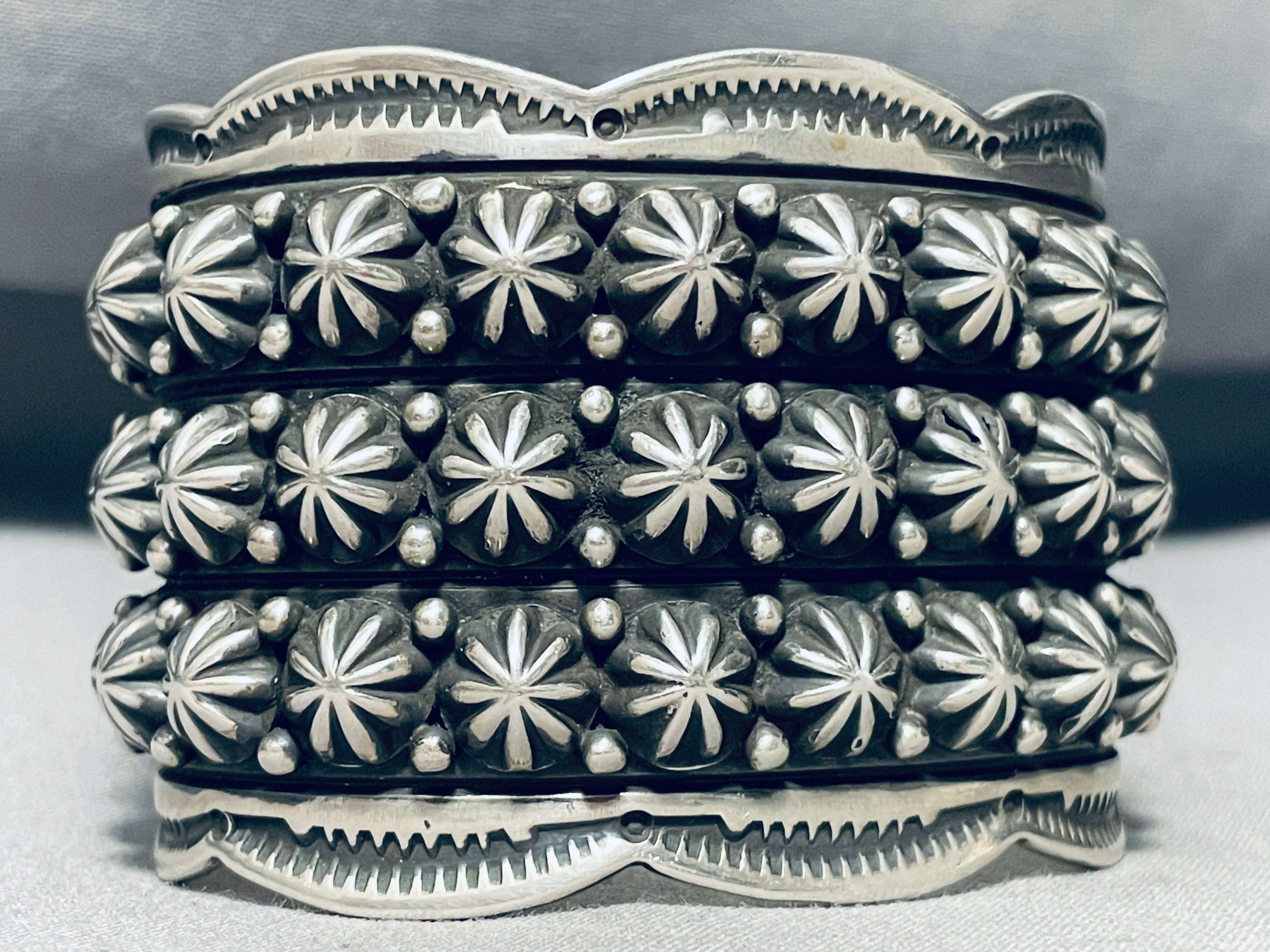 Authentic Navajo Platero Sterling Silver Cuff Bracelet - 137g Heavy Duty Handmade Jewelry for Women, Perfect for Boho Fashion & Special Occasions