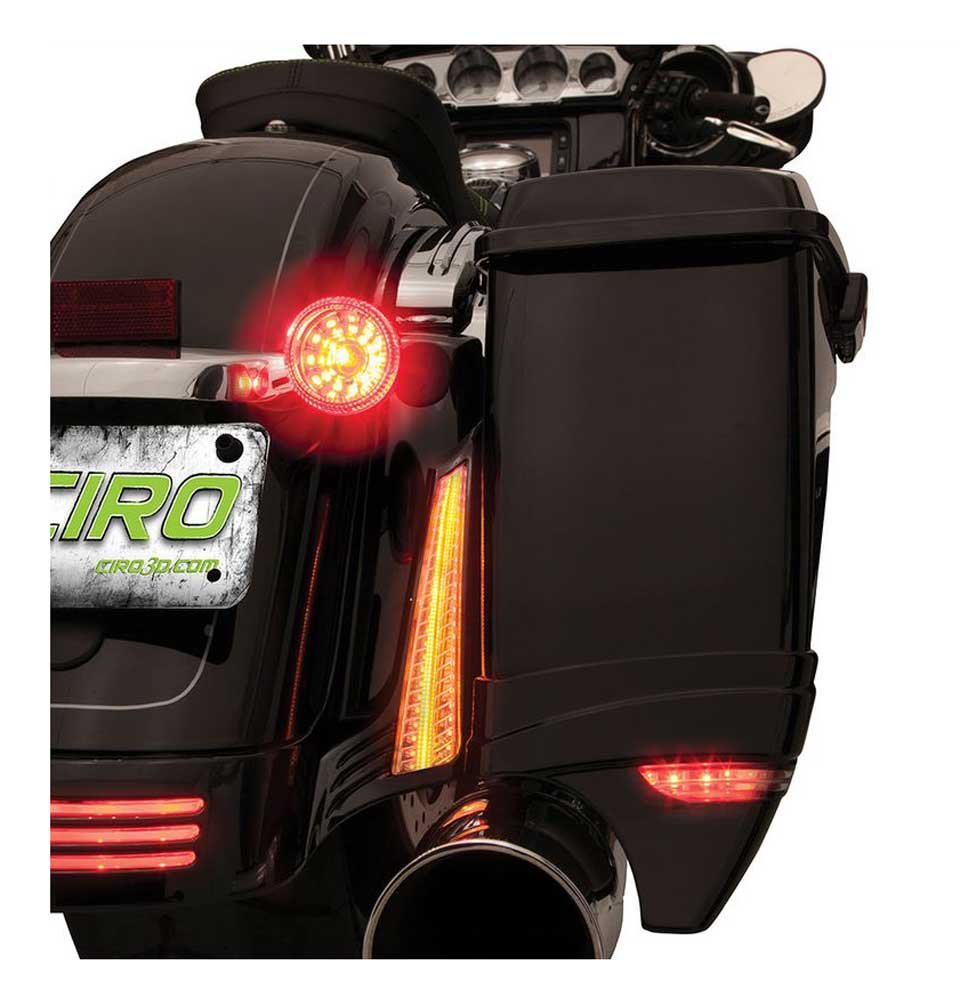 14-Up Harley Street Glide & Road Glide LED Filler Panel Lights - Ciro 40023 Black | Motorcycle Customization & Night Riding Safety