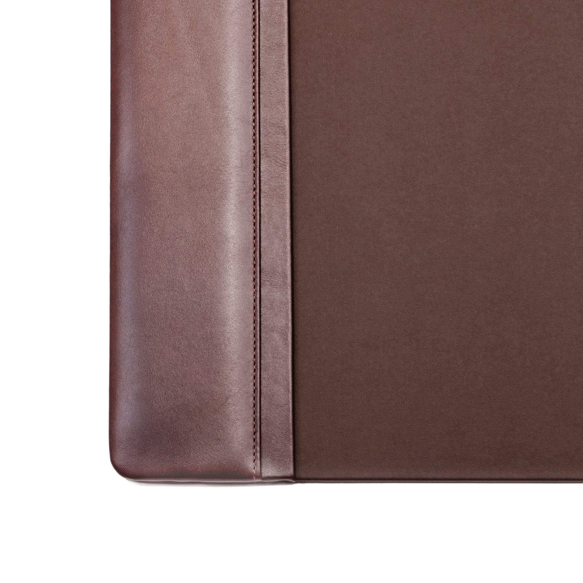Premium Chocolate Brown Leather Desk Pad with 2024 Calendar - 34