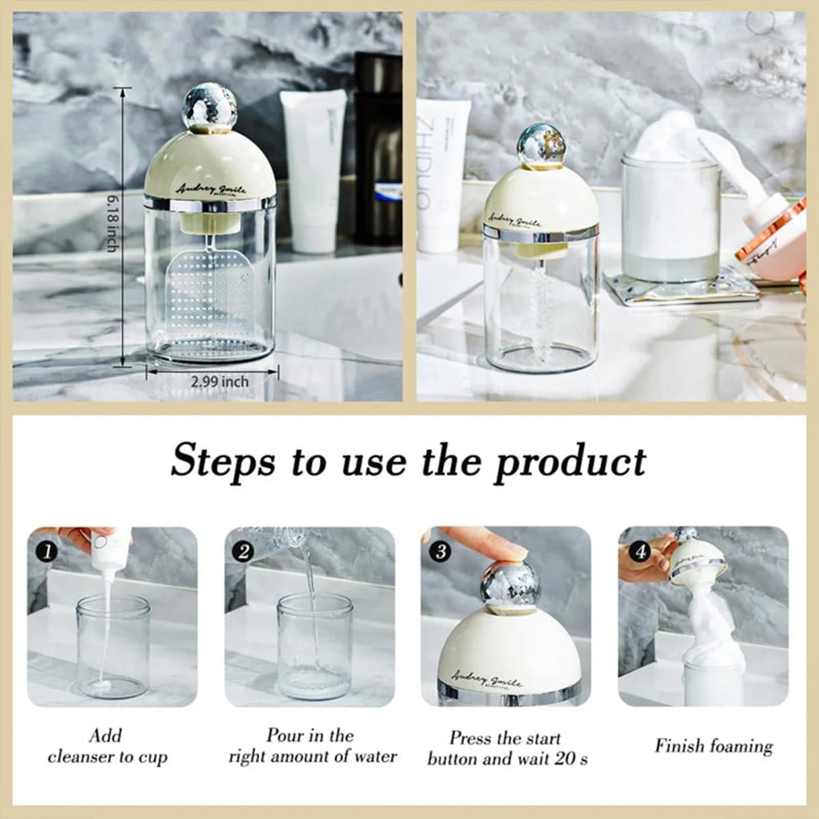2024 New Rechargeable Electric Foam Maker for Face Wash & Shampoo - Portable Soap Dispenser & Cleanser Bubbler - Skincare Tools for Home & Travel - Perfect for Daily Cleansing & Spa Days (Elegant Black)