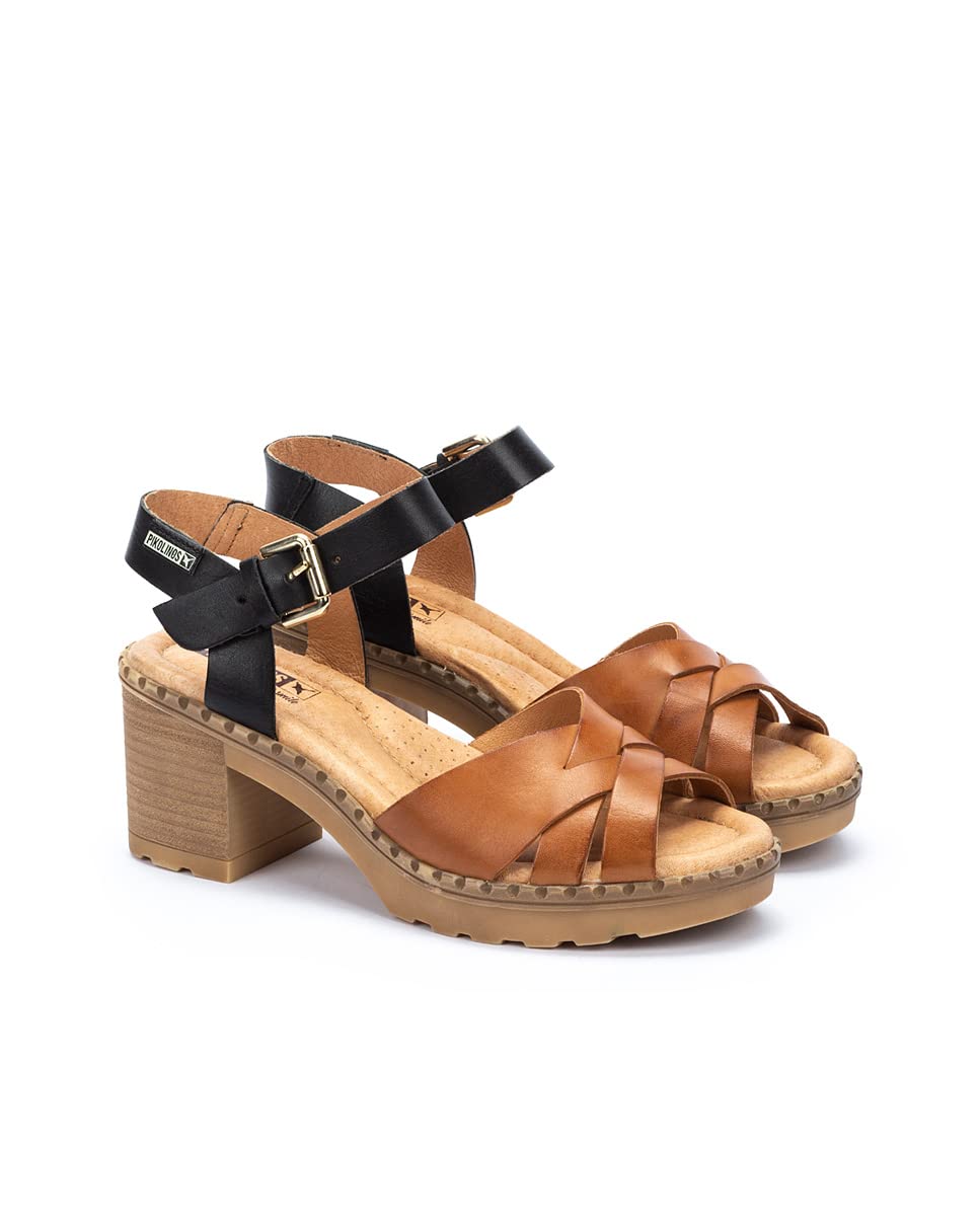 PIKOLINOS Women's Leather Heeled Sandals - Comfortable Canarias Style Dress Shoes for Weddings, Parties & Summer Outfits