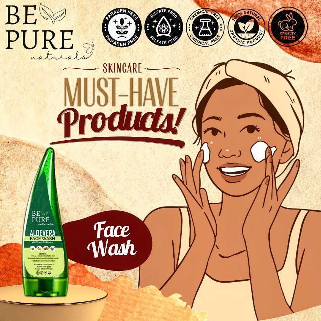 Pimple & Acne Removal Kit - Aloe Vera Face Wash with Vitamin E & Tea Tree Face Mist (120ml+100ml) for Clear Skin | Daily Acne Treatment for Oily & Sensitive Skin | Face Care Combo for Teens & Adults