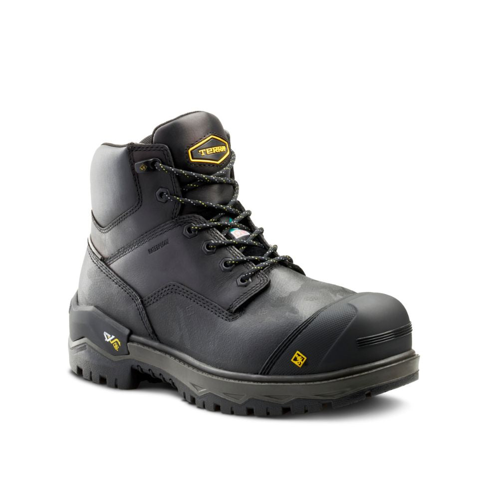 Terra Gantry Men's 6 Composite Toe Work Safety CSA Boot TR0A4T8VBLK - Black Steel Toe Work Boots for Construction, Warehouse & Industrial Safety | OSHA Approved