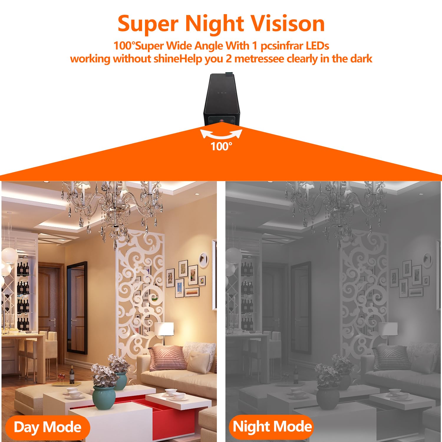 KUIYIXUE Mini Hidden Spy Camera - 1080P HD WiFi Nanny Cam for Home, Office, Baby & Pet Monitoring - Indoor Security Surveillance Camera for Covert Recording & Motion Detection
