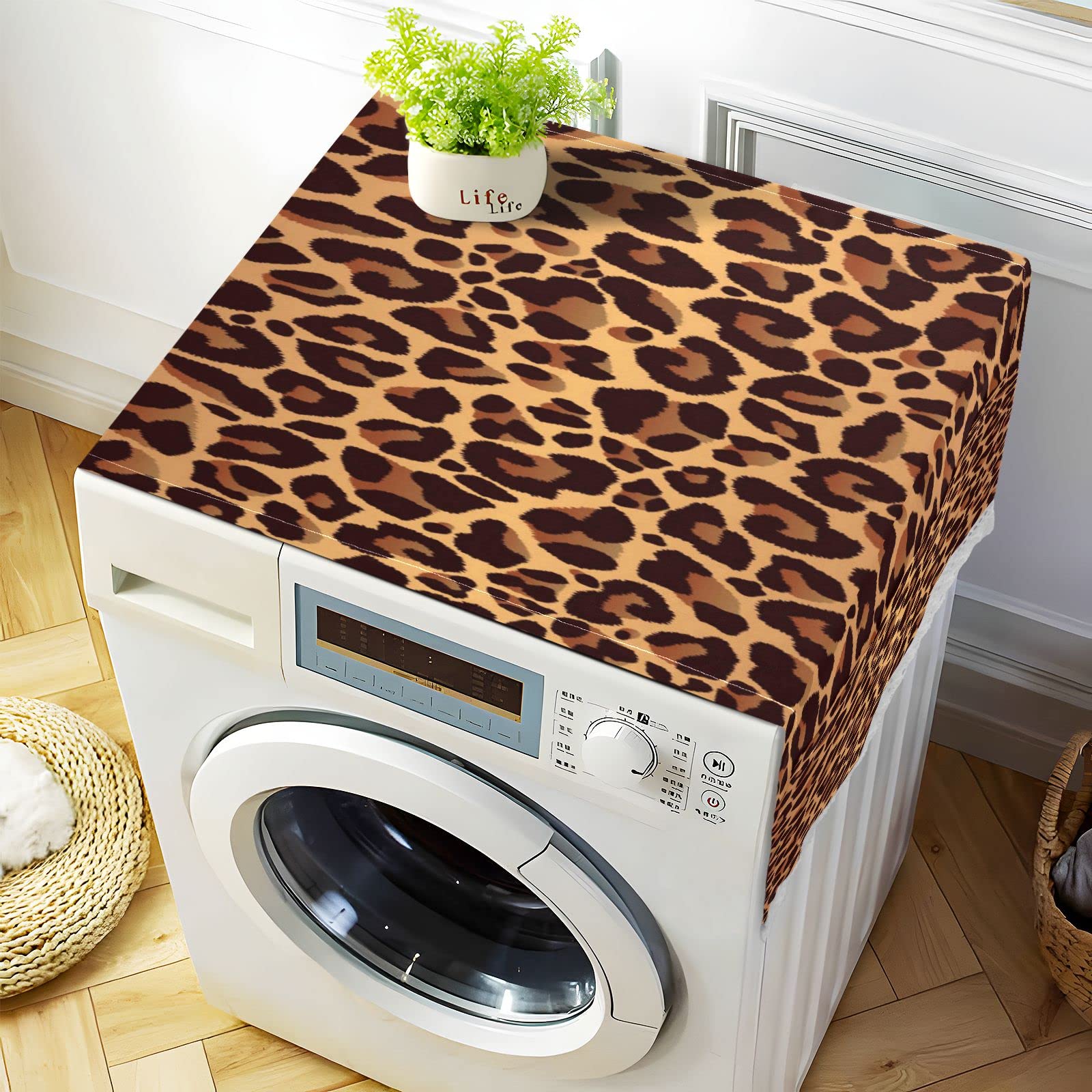 Leopard Print Waterproof Washing Machine Cover 51