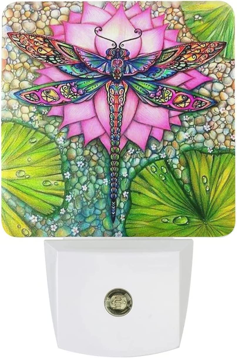 Dimmable Dragonfly Night Light with Auto Sensor - Adjustable Brightness LED Plug-in Lamp for Bedroom, Kids Room, Hallway & Stairs | Auto On/Off, Perfect Gift for Women & Home Decor | Creates Soothing Ambiance for Nighttime Feedings, Bathroom Visits & Safe Navigation