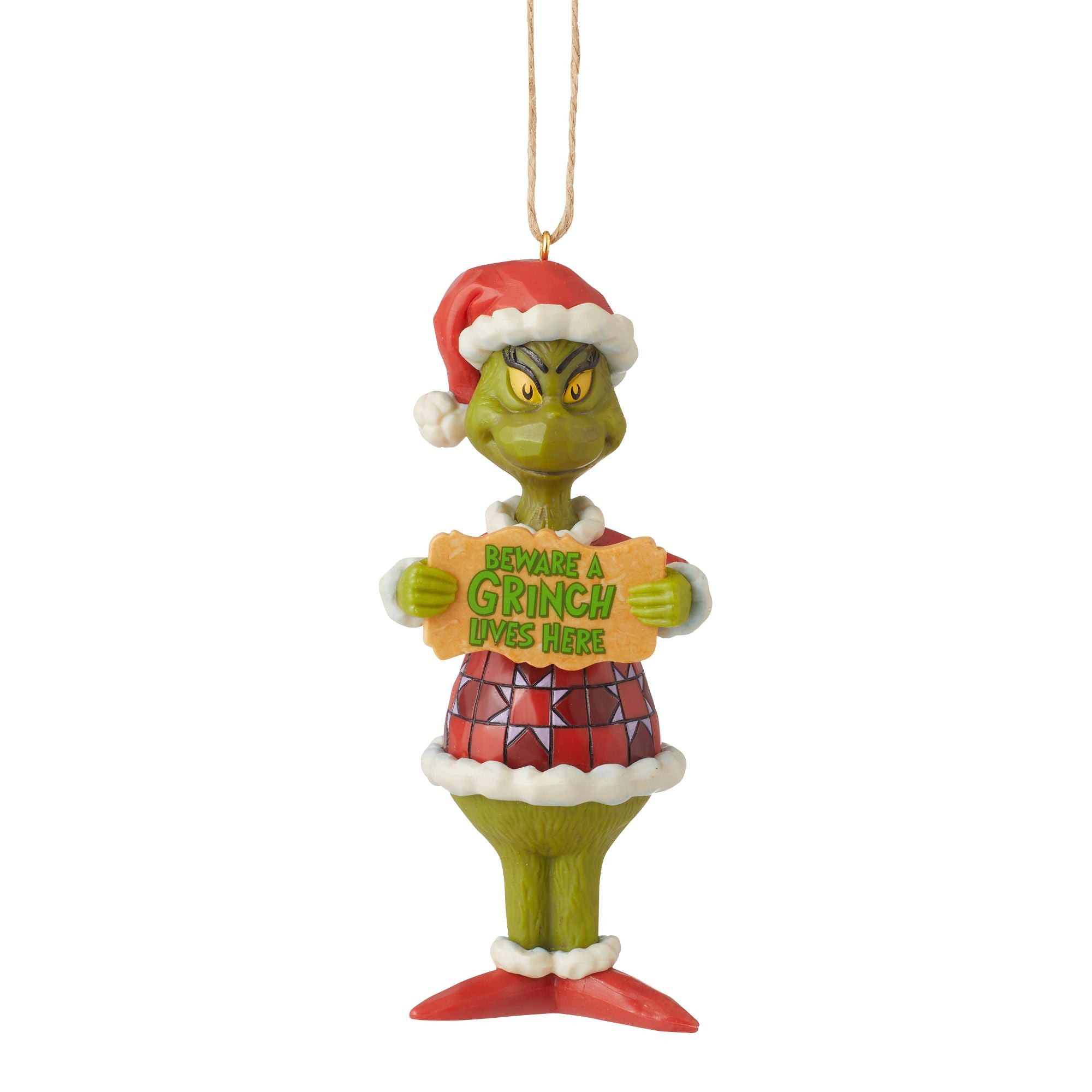 Grinch Beware PVC Christmas Ornament - Festive Holiday Decor for Tree, Home & Office - Perfect for Xmas Party & Gift Giving