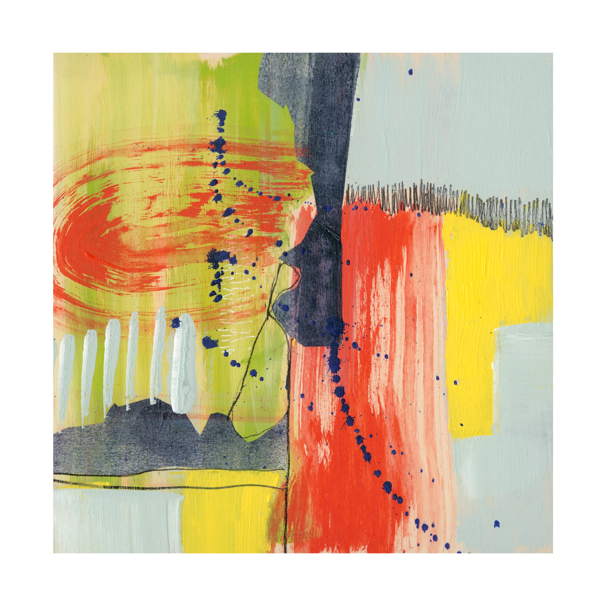 Jennifer Goldberger 'Bold Strokes II' Modern Abstract Canvas Wall Art - Handmade Painting for Living Room, Bedroom & Office Decor