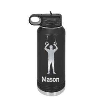 Personalized Engraved 32oz Gymnastics Water Bottle for Men - Custom Name & Multiple Colors - Ideal for Gym, Workouts & Sports Hydration