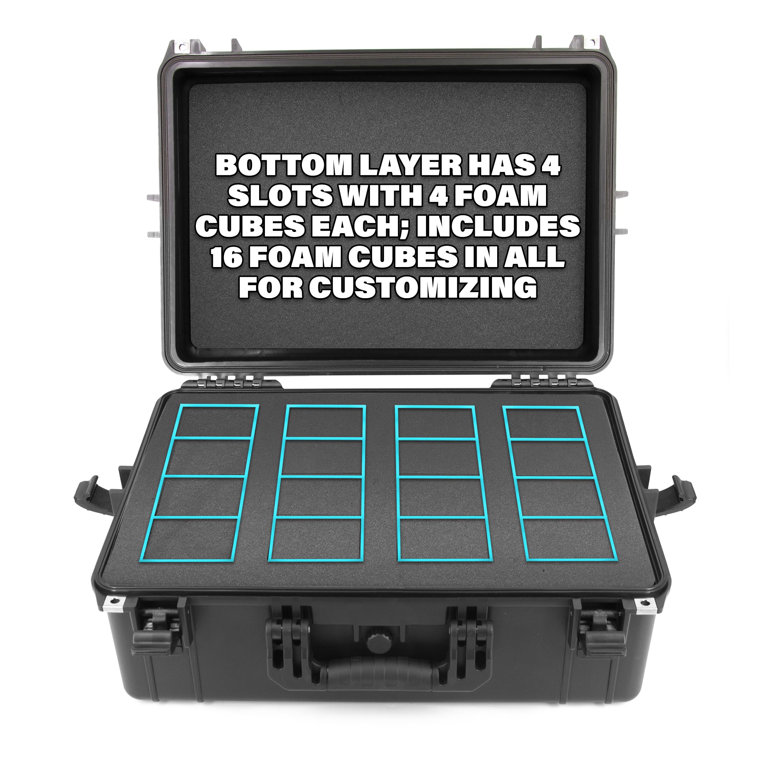 CASEMATIX XL Graded Card Storage Box - Holds 160+ BGS PSA Graded Cards, Waterproof Sports Card Display Case with Custom Foam Dividers - Perfect for Collectors, Trading & Card Show Protection
