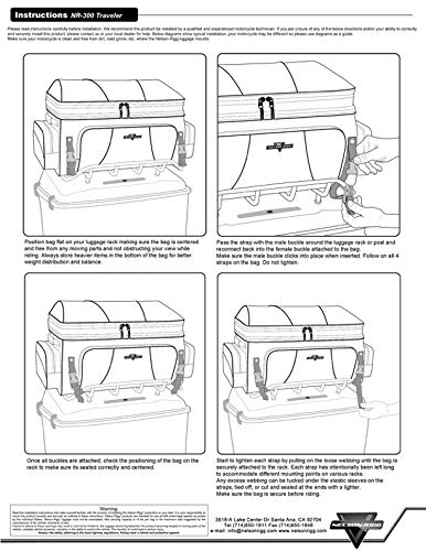 Nelson Rigg NR-300 Route 1 Traveler Tour Trunk Bag - Waterproof Motorcycle Luggage for Harley Davidson Ultra, Indian Roadmaster & Honda Gold Wing - Perfect for Long-Distance Rides & Road Trips
