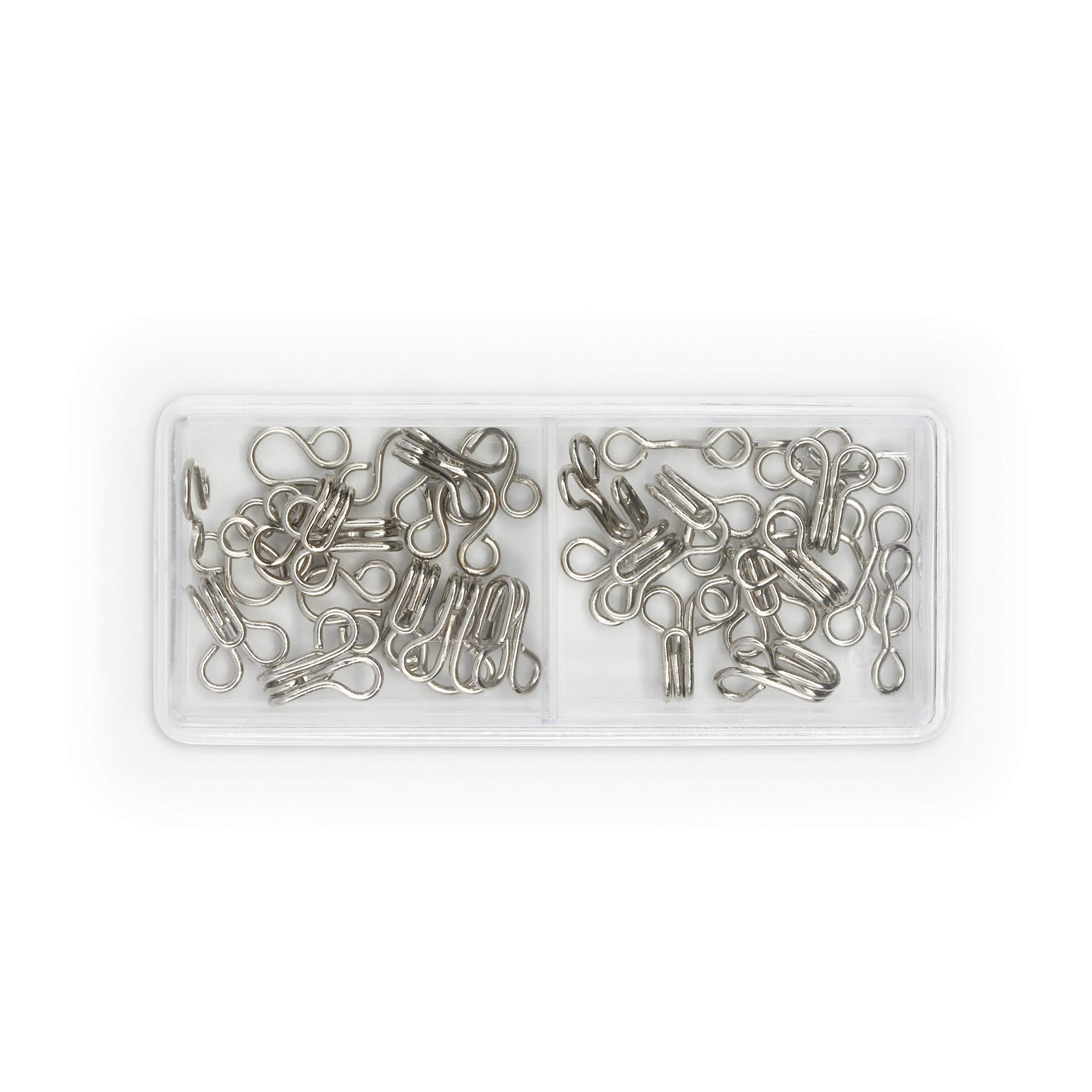 Dritz Nickel Hooks & Eyes Size 2 - Premium Sewing Fasteners for Clothing, Dresses & DIY Projects - Perfect for Garment Closures & Crafting
