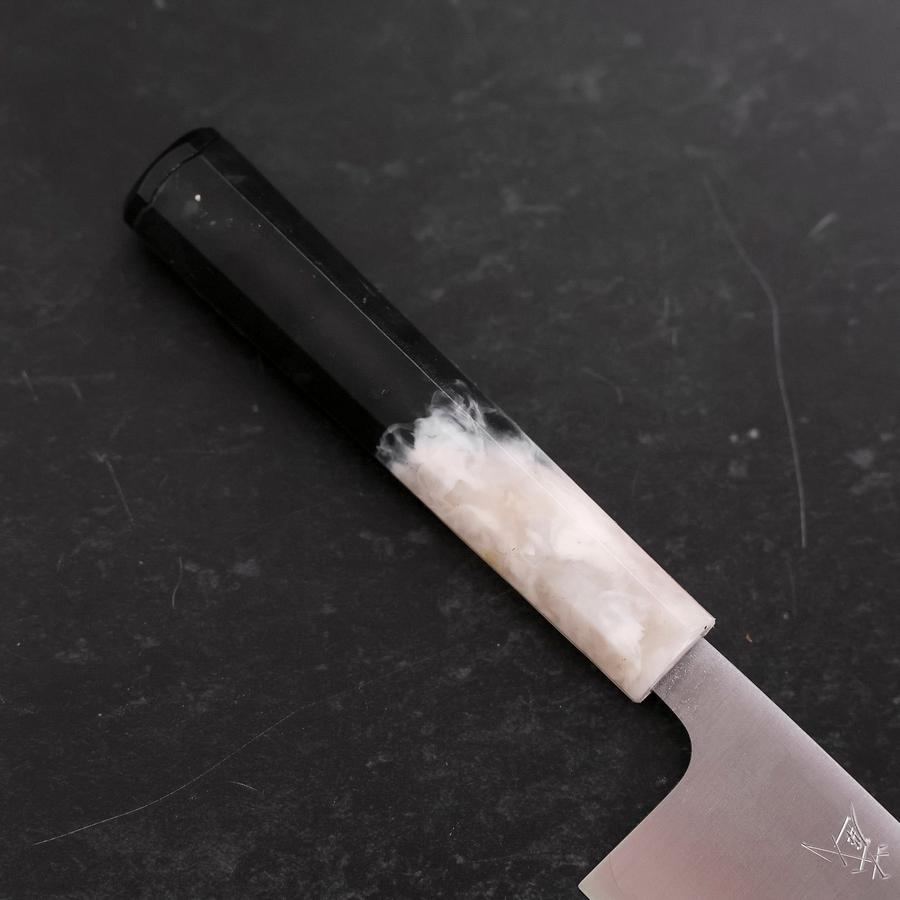 Premium Santoku Knife 165mm - AUS 10 Stainless Steel with Polished Ocean Black & White Handle - Perfect for Sushi, Vegetables & Meat Cutting - Professional Japanese Kitchen Knife