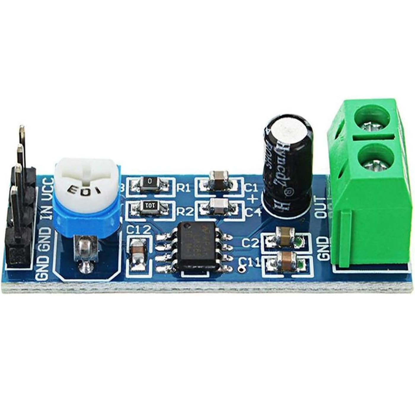 LM386 Mono Audio Amplifier Module - 200x Gain, 5V-12V Power, 10K Adjustable Potentiometer (5 Pack) for DIY Guitar Pedals, Mini Speakers & Electronics Projects