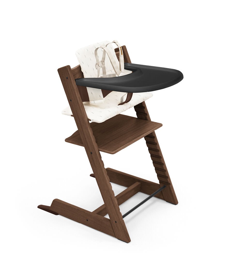 Stokke Tripp Trapp Adjustable High Chair with Baby Cushion & Newborn Set - Includes Removable Tray for Easy Feeding - Perfect for Infants to Toddlers at Home or Restaurant