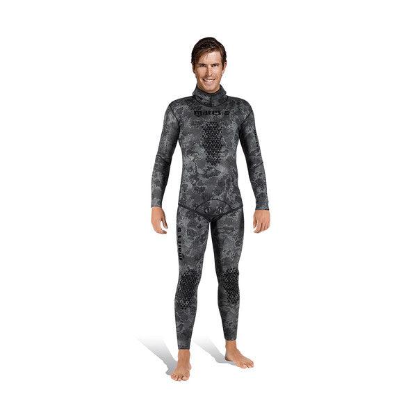 Mares Explorer Camo Black 30 Scuba Diving Jacket for Men - Warm & Waterproof Wetsuit for Spearfishing, Snorkeling & Cold Water Diving