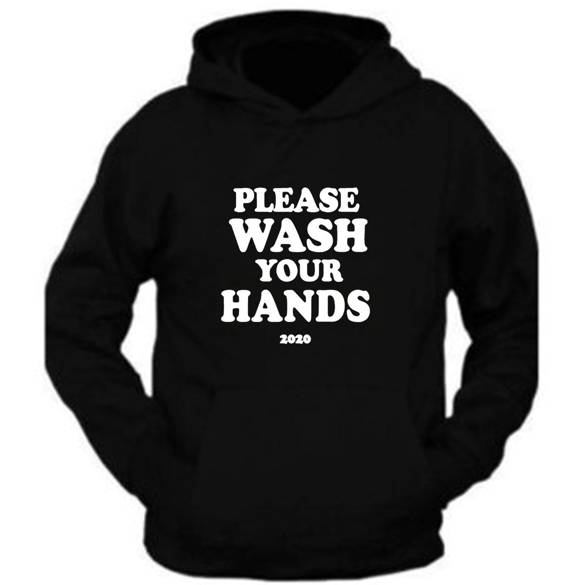 Unisex Classic Corona Tee COVID Hoodie - Wash Your Hands Hooded Sweatshirt for Pandemic Awareness & Safety