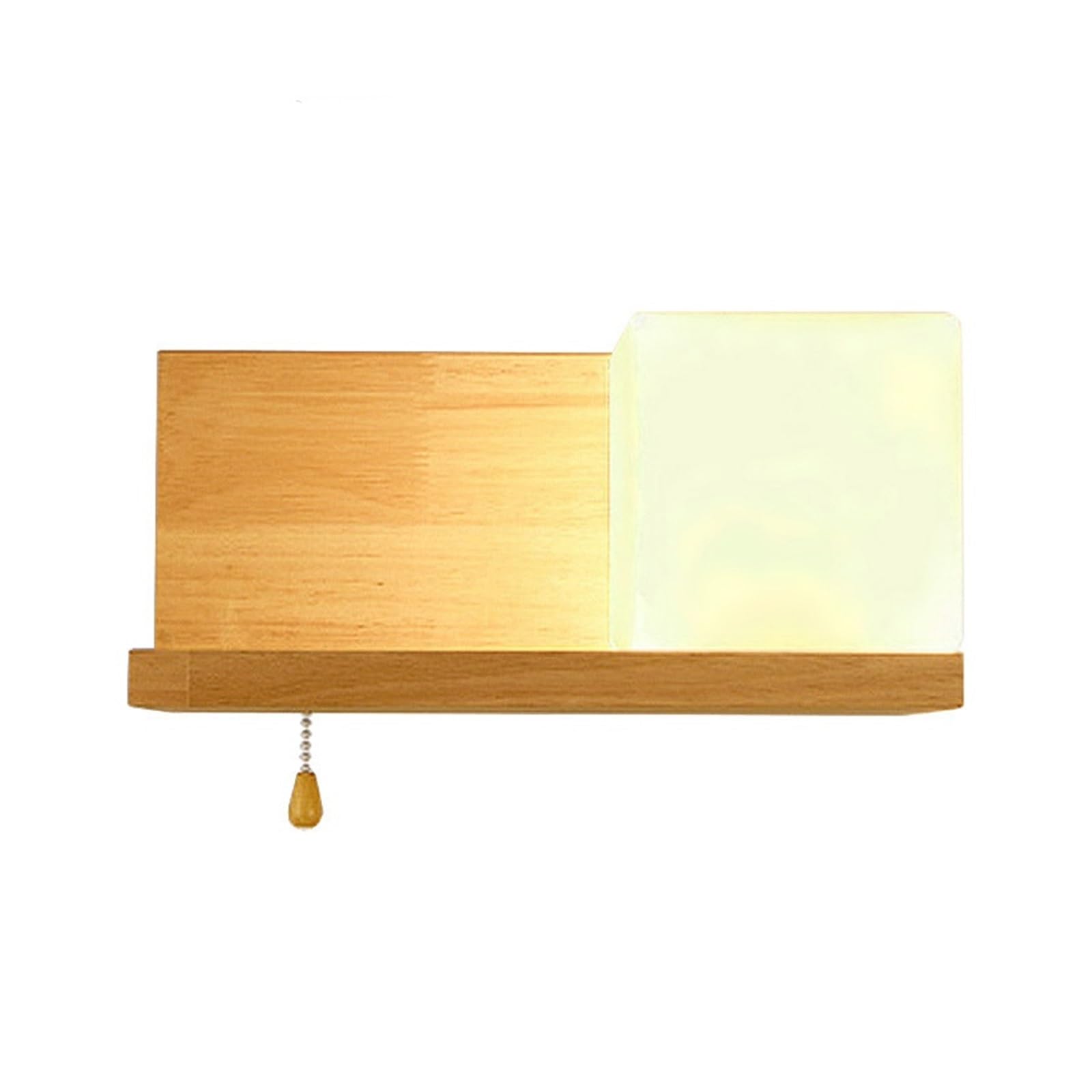Modern LED Wooden Wall Lamp - Acrylic Bedside Lighting for Living Room, Bedroom, Aisle & Balcony - Creative Glass Wall Light in Warm White - Perfect for Ambient Lighting & Home Decor