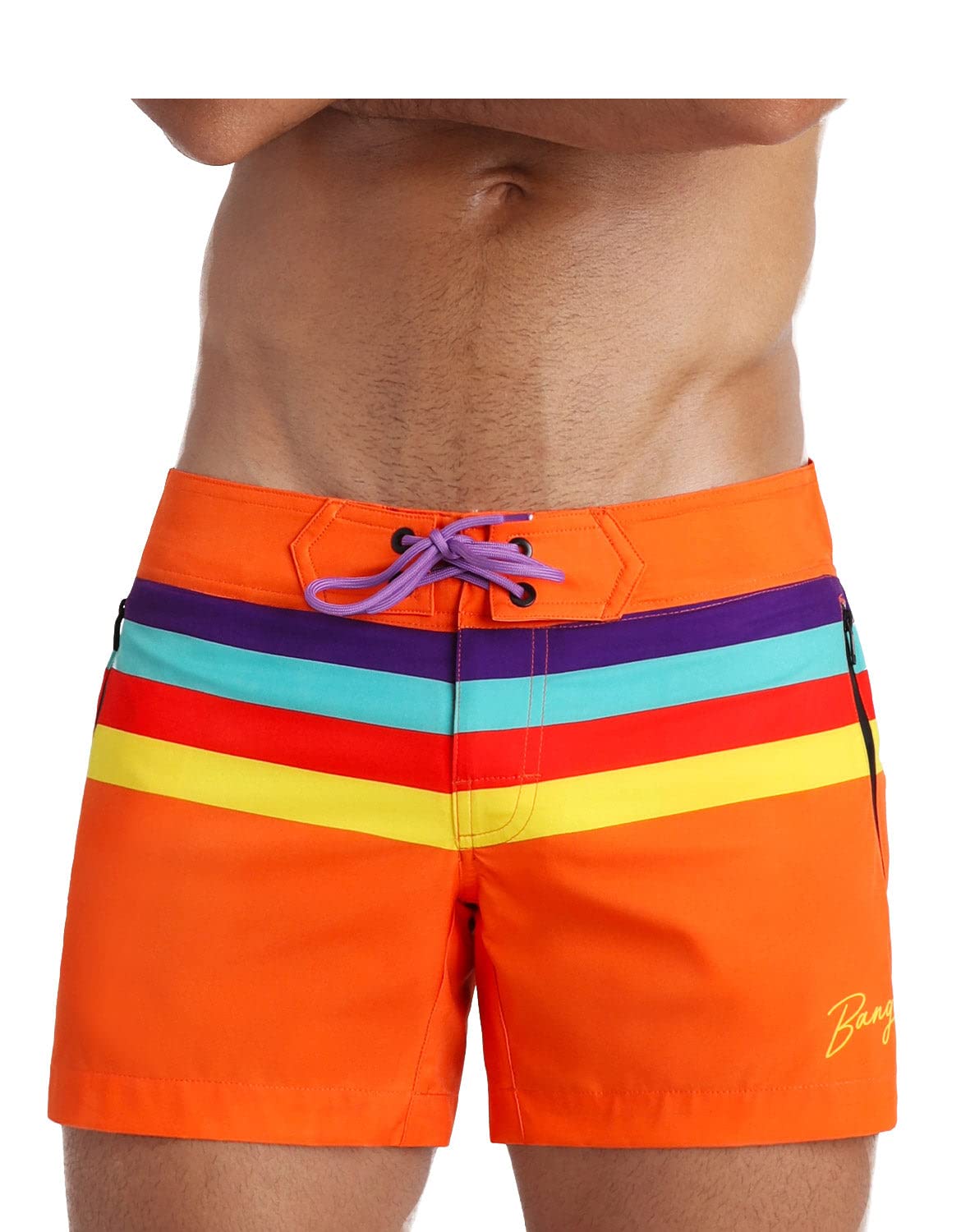 Bang Men's Swim Trunks - Quick Dry Stretch Flex Shorts with Adjustable Fit - Premium Beach & Pool Swimwear for Swimming, Surfing, and Vacation