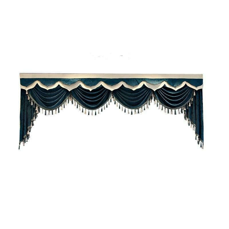 Annapolis Luxury Valance - Dark Shiny Teal Window Treatment for Living Room & Bedroom Decor