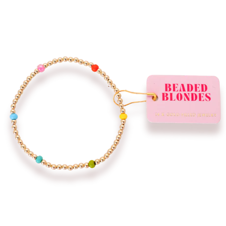 Girls' Beaded Blonde Poppi Bracelet - 6 Pack Fashion Friendship Bracelets for Kids, Trendy Adjustable Wristbands for Birthday Gifts & Party Favors | Perfect for School, Playdates & Summer Accessories
