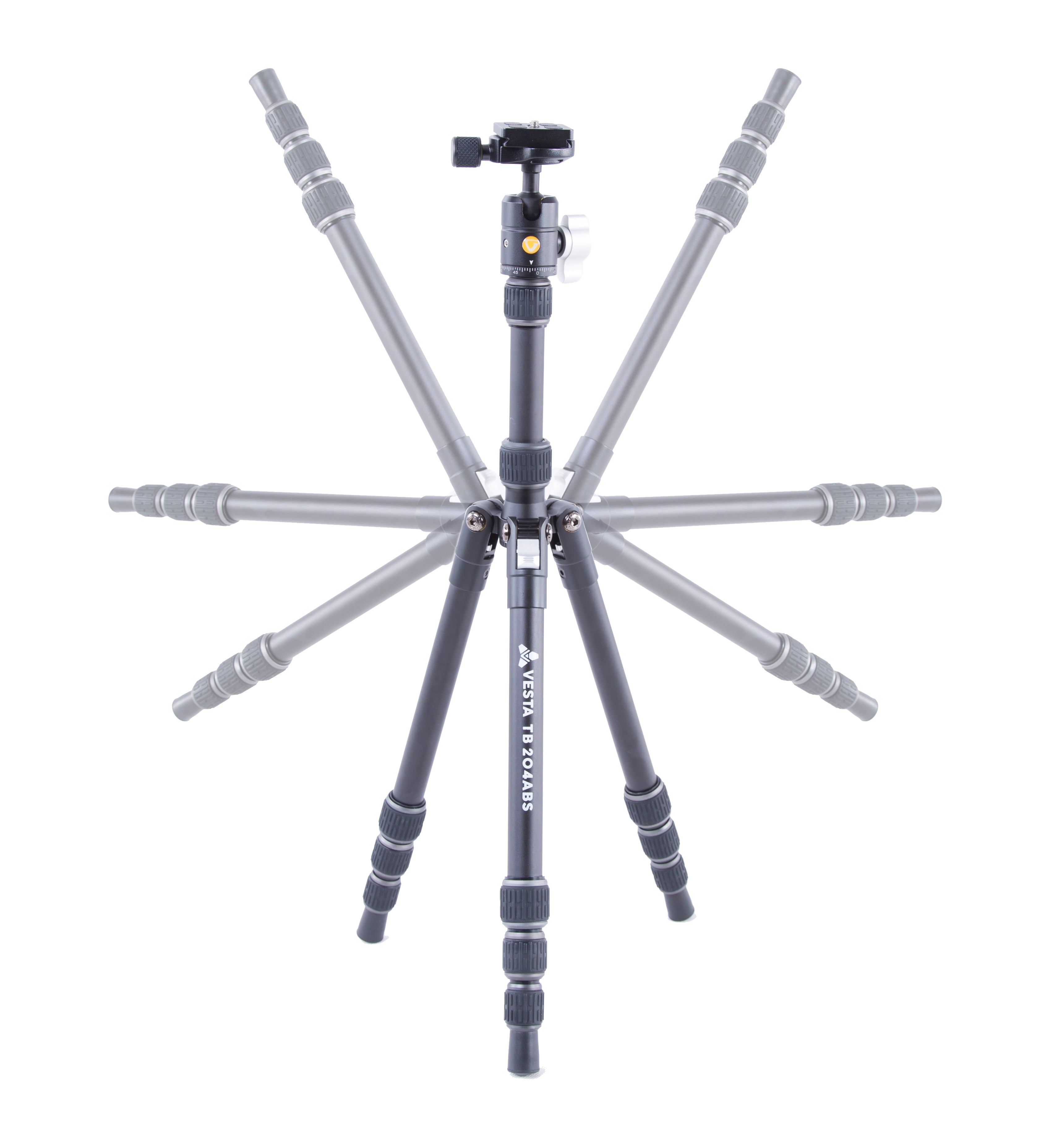 Vesta TB 204ABS Lightweight Aluminum Tripod with T-46 Ball Head - Professional Camera Stand for Photography, Videography & Travel