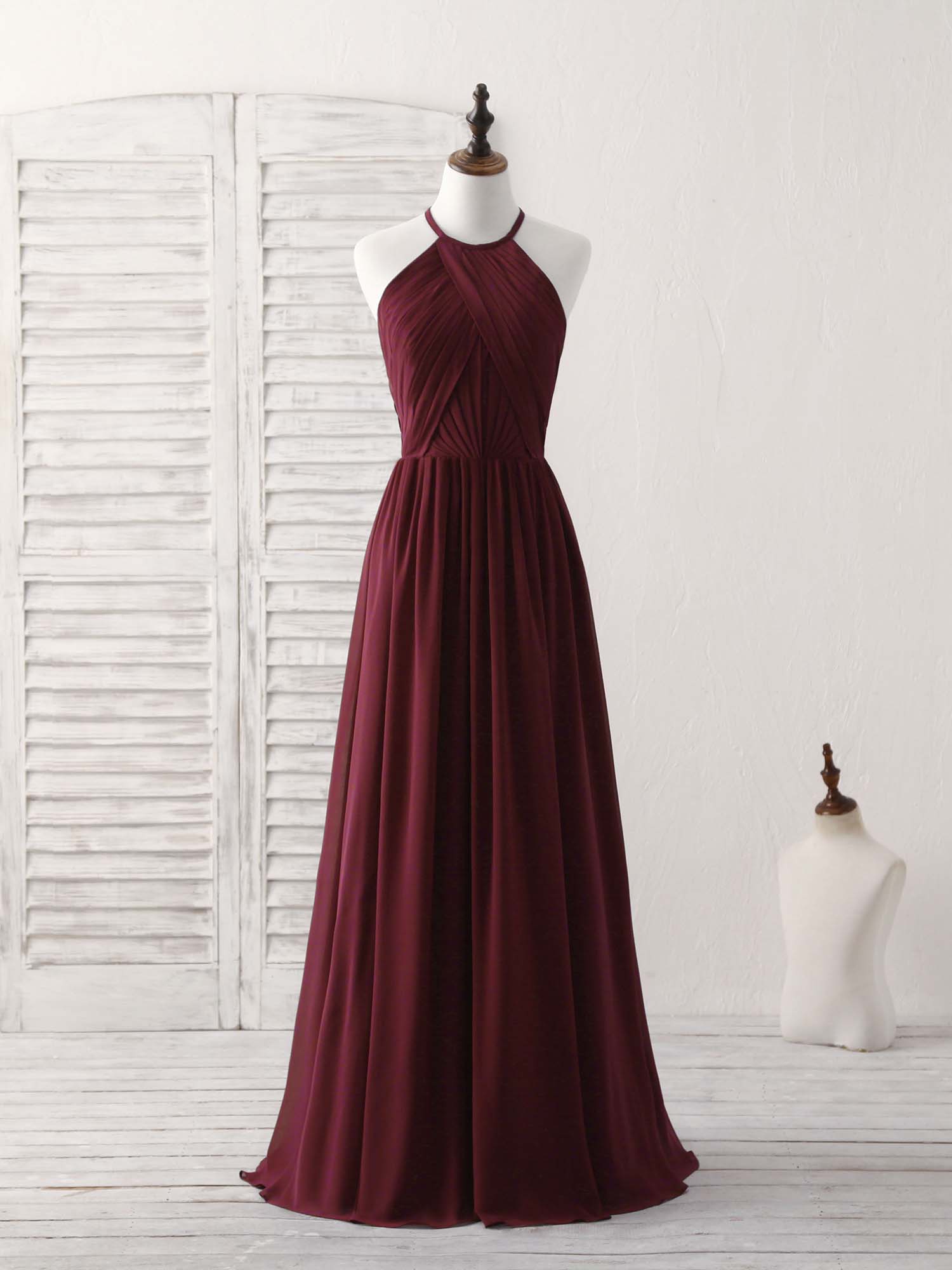 Elegant Burgundy Chiffon Long Prom Dress | Formal Evening Gown for Women | Perfect for Homecoming, Prom Night & Special Occasions