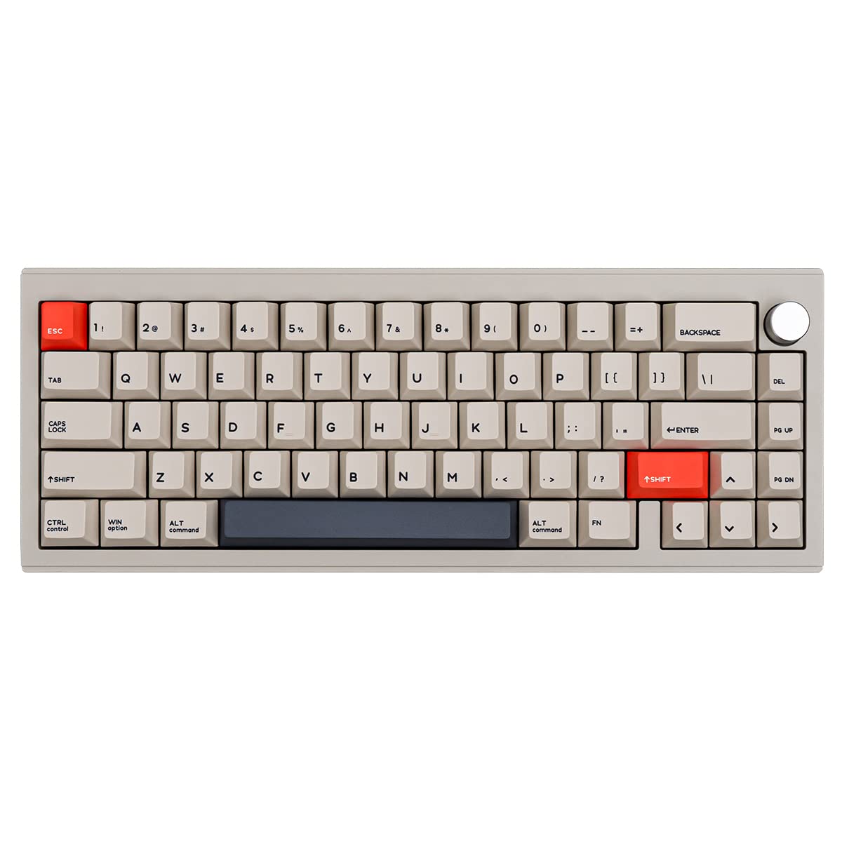 V65 Bluetooth/Wired Mechanical Keyboard Kit - Hot-Swappable 65% Layout with 68 Keys, Gray Linear Switches & RGB Backlight - Compatible with Windows/Mac/iOS/Android - Perfect for Gaming, Office Work & Typing (Gray)